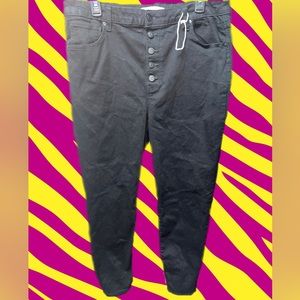 Black Button Fly Curvy Skinny Jeans